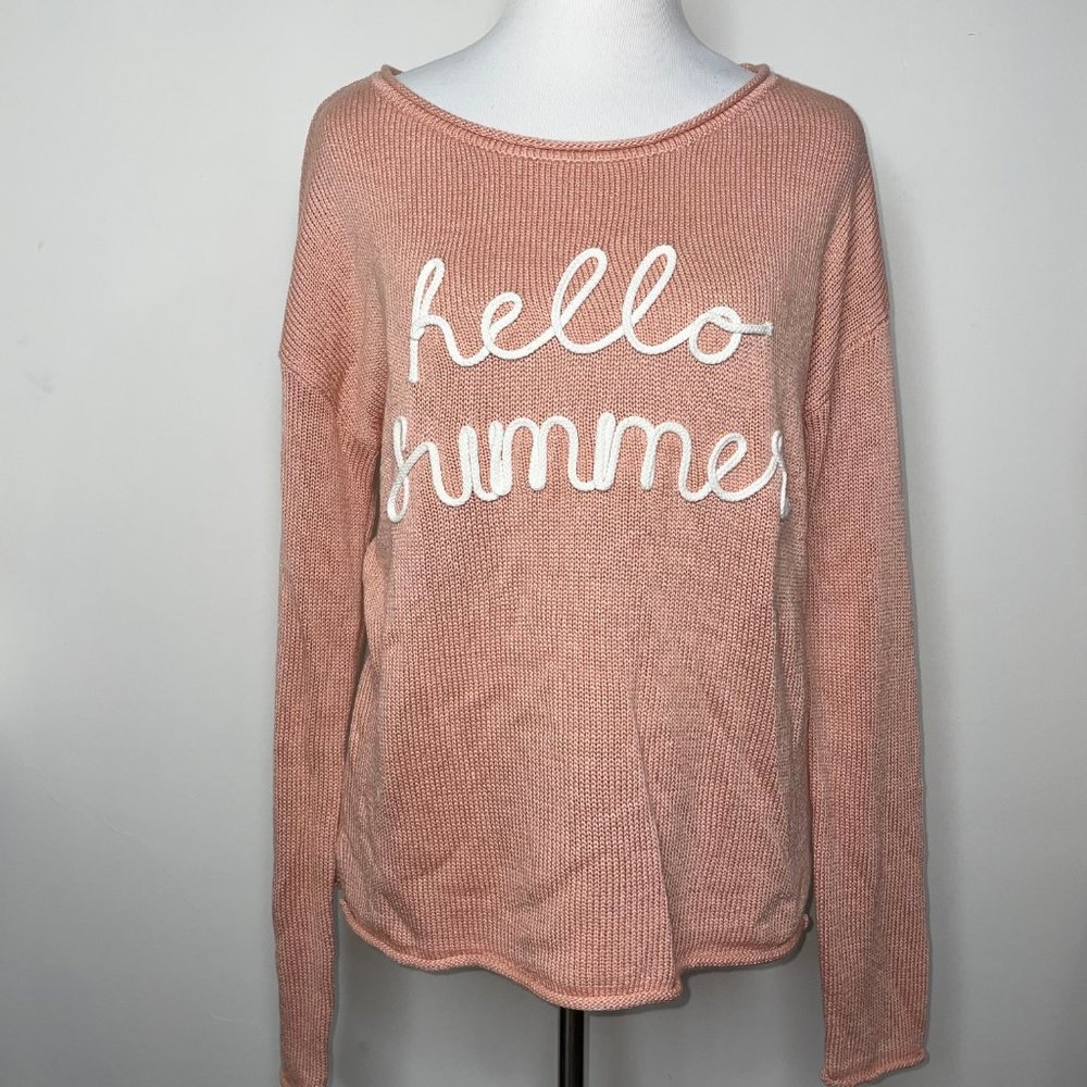 Marled Reunited Clothing Women's Size M Hello Summer Knit Sweater Coral Peach - Picture 1 of 12